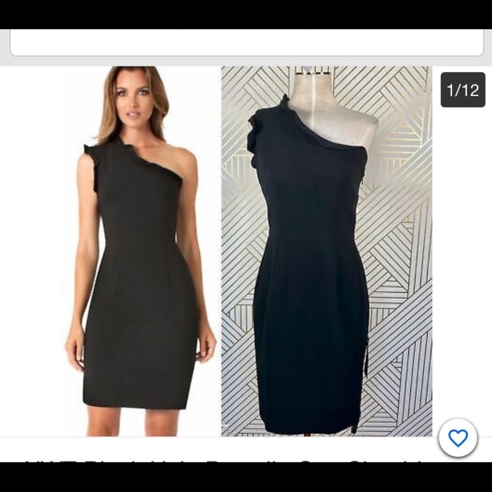 One shoulder Black Halo Black dress